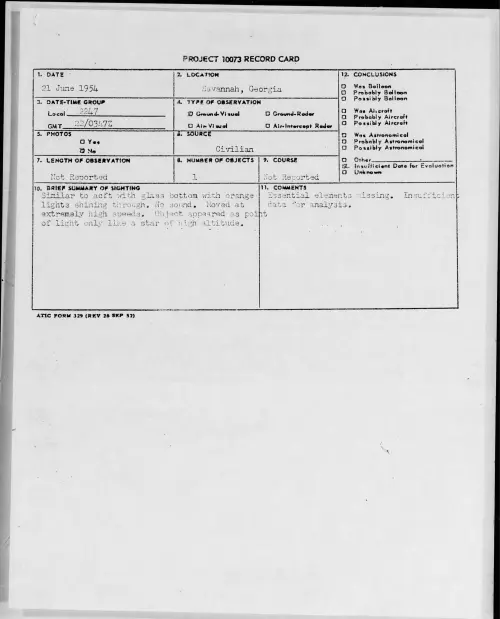 First page of 1954.06 - 8714039 - Savannah, Georgia