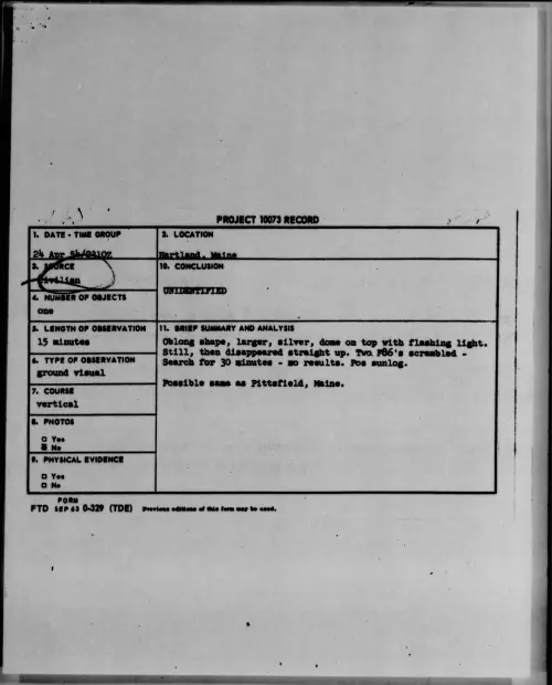 First page of 1954.04 - 6781265 - Hartland, Maine