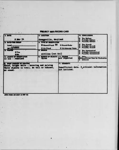 First page of 1954.03 - 6780471 - Orangeville, Maryland