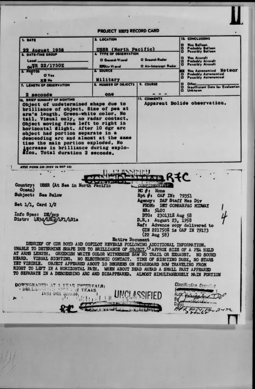 First page of 1958.08 - 8865367 - USSR (North Pacific)