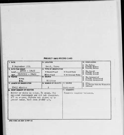 First page of 1954.09 - 8726633 - Seoul, Korea