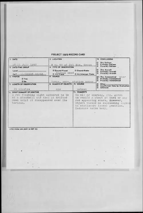 First page of 1957.07 - 6961260 - 8 mi NW of Del Rio, Texas