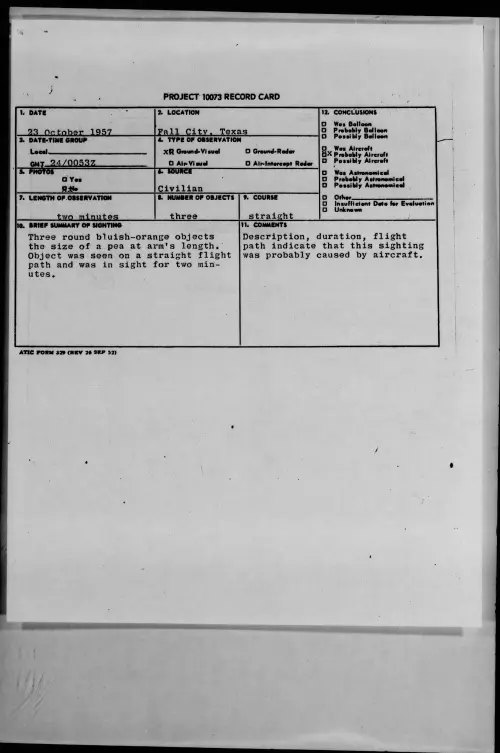 First page of 1957.10 - 6973231 - Fall City, Texas