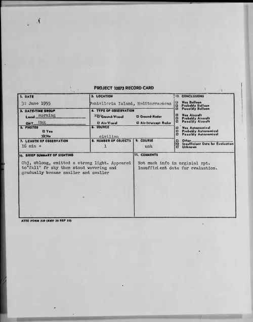 First page of 1955.06 - 6967762 - Pantelleria Island, Mediterraenean