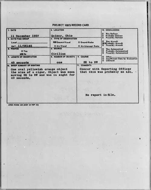 First page of 1957.12 - 6969942 - Quincy, Ohio