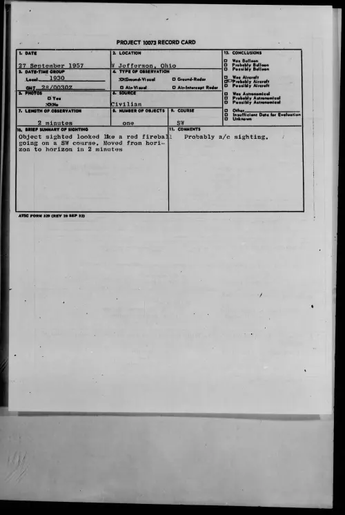First page of 1957.09 - 6969226 - W Jefferson, Ohio
