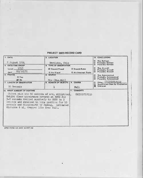 First page of 1954.08 - 8715470 - Westlake, Ohio