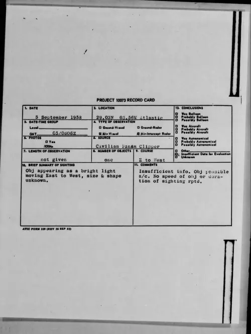 First page of 1958.09 - 8867879 - 29.03N 63.56W Atlantic