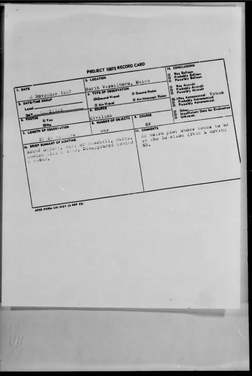 First page of 1957.11 - 6779399 - North Vassalboro, Maine