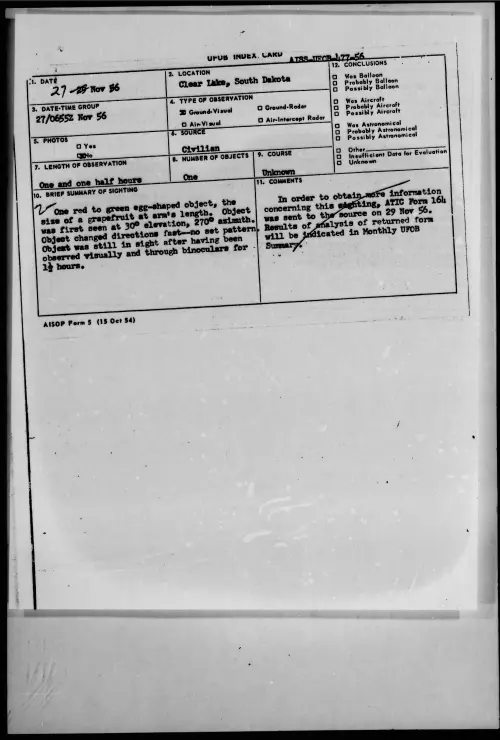 First page of 1956.11 - 7074322 - Clear Lake, South Dakota