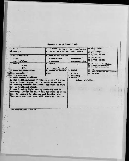 First page of 1955.10 - 7339658 - NW of San Angelo, Tex