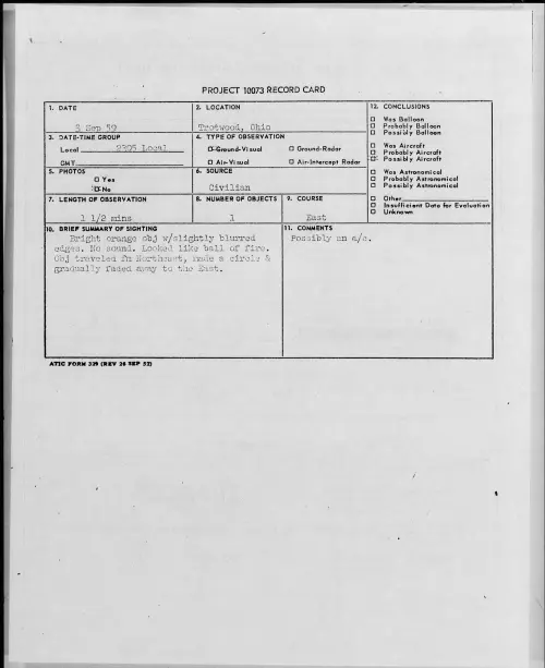 First page of 1959.09 - 8409320 - Trotwood, Ohio