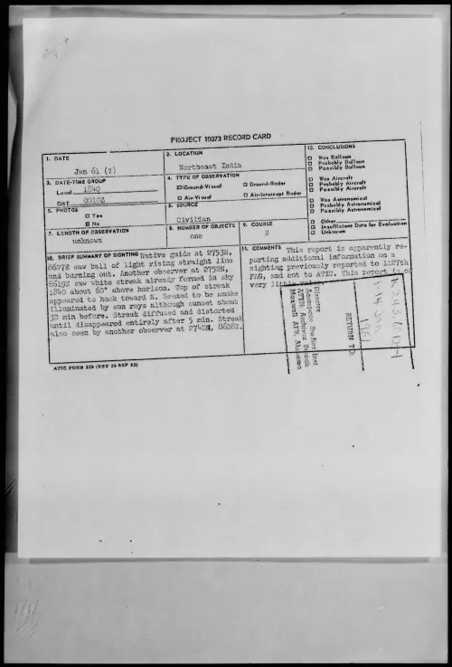 First page of 1961.01 - 8613105 - Northeast India