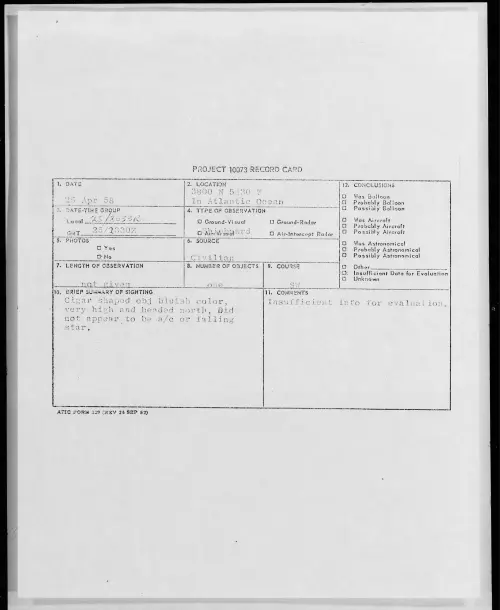 First page of 1958.04 - 6968850 - 3800 N 5430 W In Atlantic Ocean
