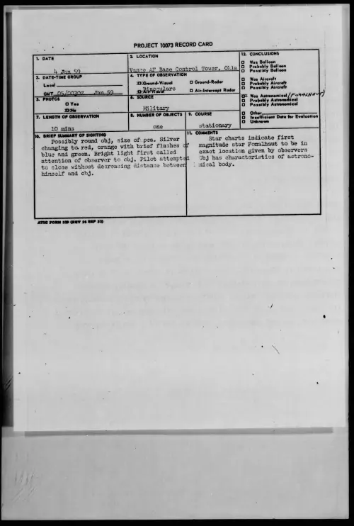 First page of 1959.01 - 9078734 - Vance AF Base Control Tower, Okla