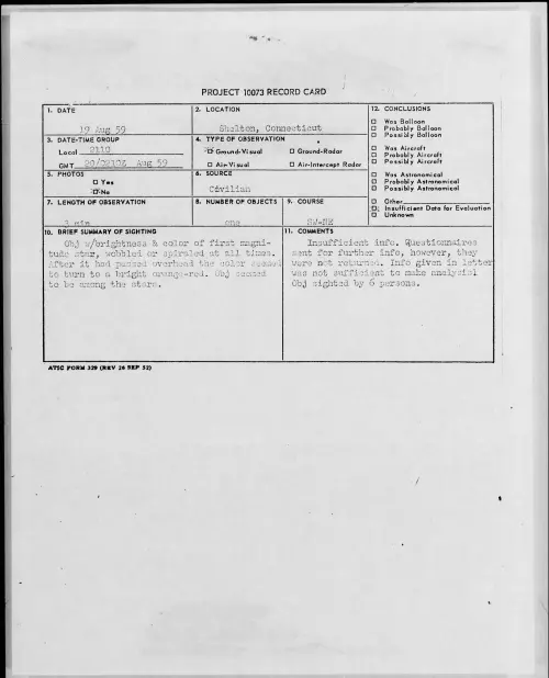 First page of 1959.08 - 8408739 - Shelton, Connecticut