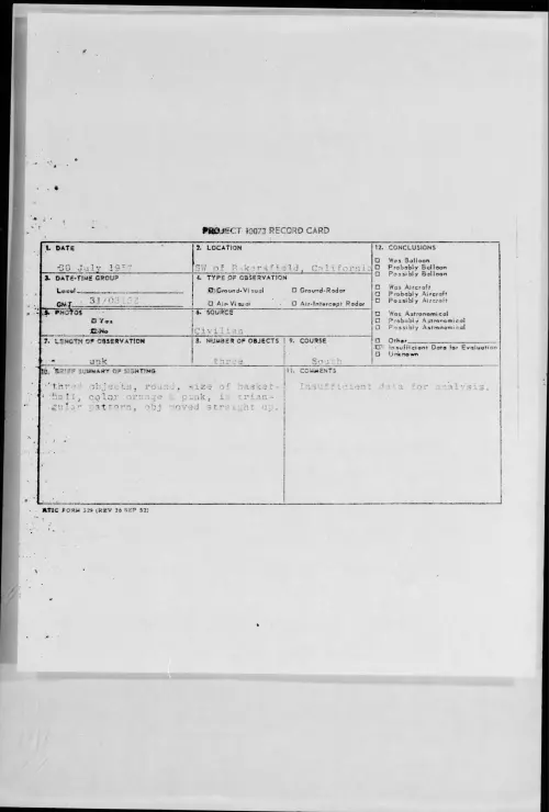 First page of 1957.07 - 6964996 - SW of Bakersfield, California