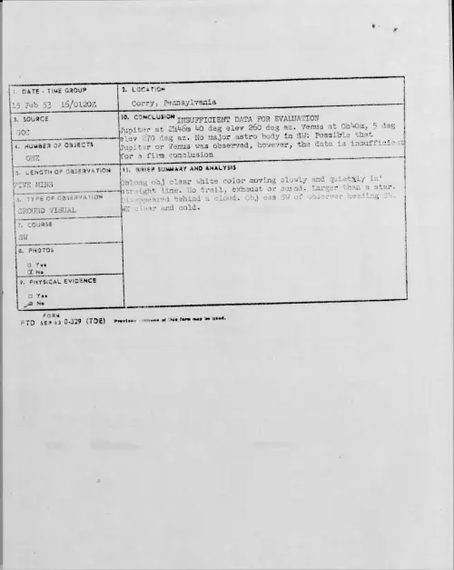 First page of 1953.02 - 9556031 - Corry, Pennsylvania