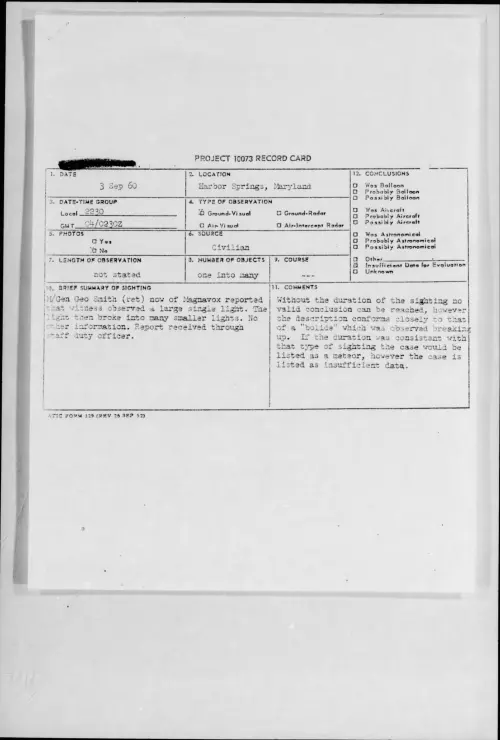 First page of 1960.09 - 8227094 - Harbor Springs, Maryland
