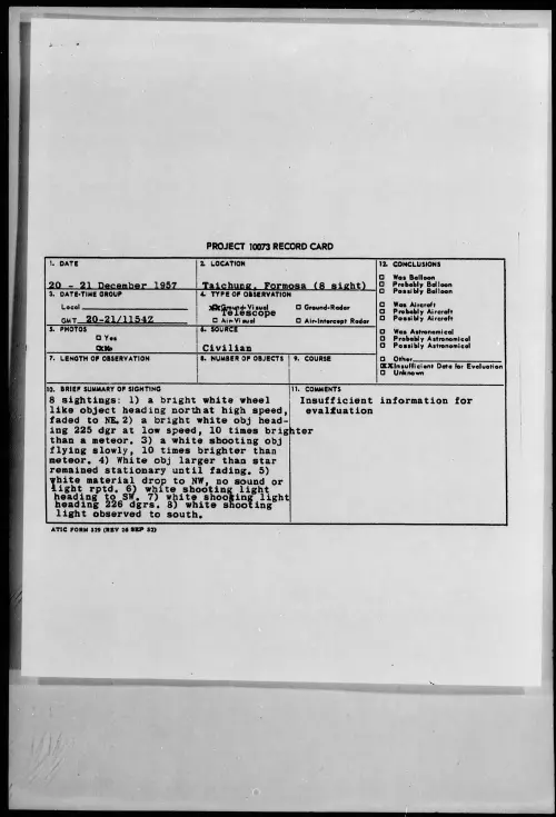 First page of 1957.12 - 6970981 - Taichung, Formosa