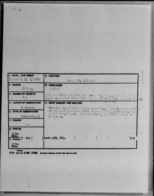 First page of 1953.10 - 6981002 - Scott AFB, Illinois