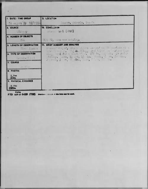 First page of 1953.08 - 6979513 - Ramore, Ontario, Canada