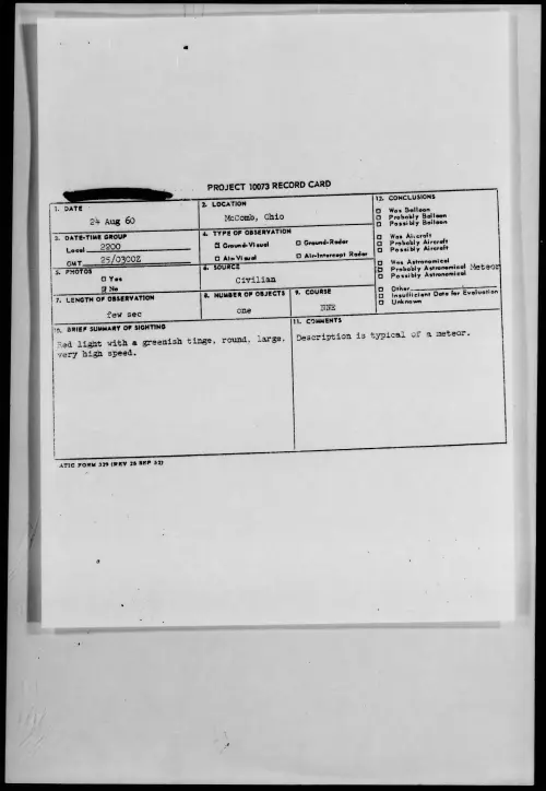 First page of 1960.08 - 7821843 - McComb, Ohio