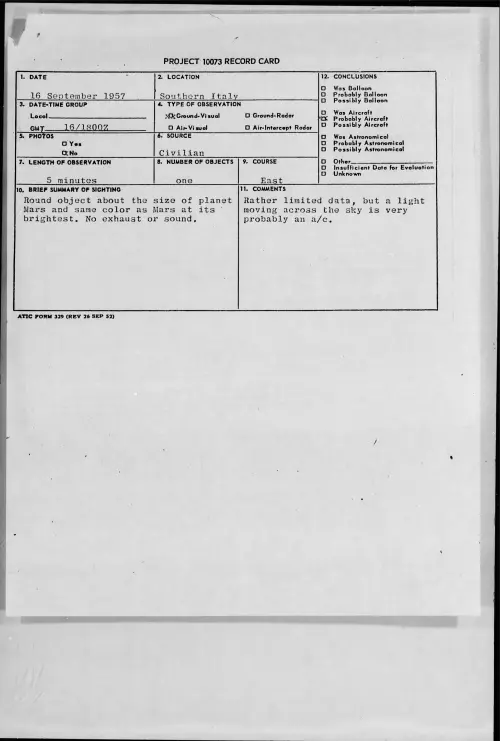 First page of 1957.09 - 7228682 - Southern Italy