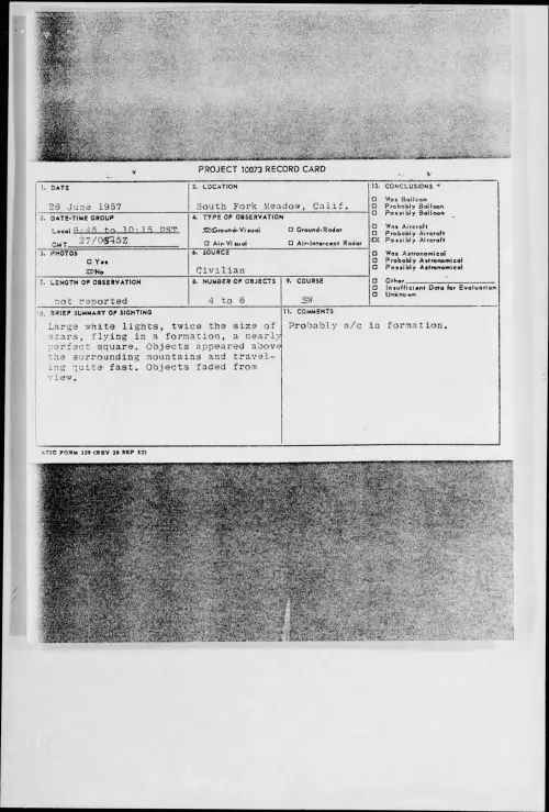 First page of 1957.06 - 6960085 - South Fork Meadow, Calif