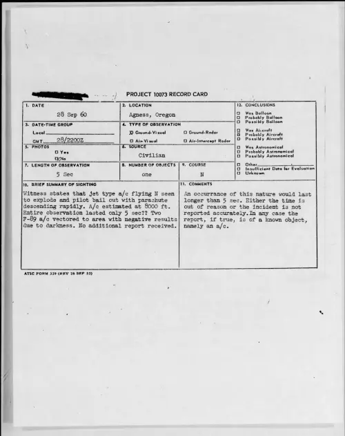 First page of 1960.09 - 8231972 - Agness, Oregon