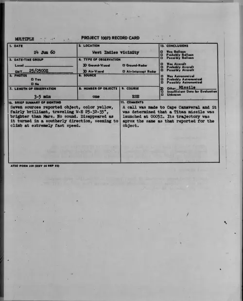 First page of 1960.06 - 7813789 - West Indies vicinity