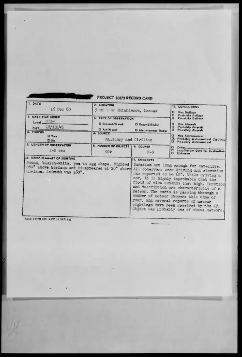 First page of 1960.12 - 8609799 - 5 Mi S of Hutchinson, Kansas
