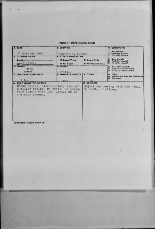 First page of 1957.10 - 7228572 - Kanopolis, Kansas