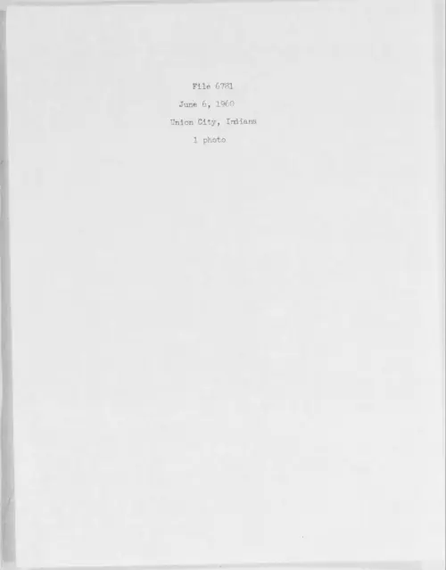 First page of 1960.06 - 6975795 - Union City, Indiana (#6781)