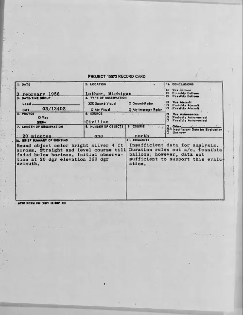 First page of 1956.02 - 7340445 - Luther, Michigan