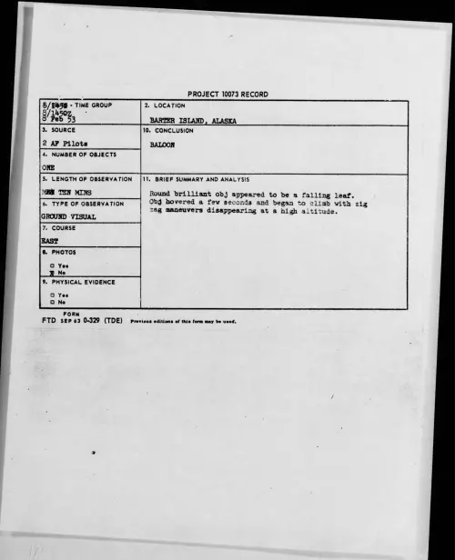 First page of 1953.02 - 9551366 - BARTER ISLAND, ALASKA