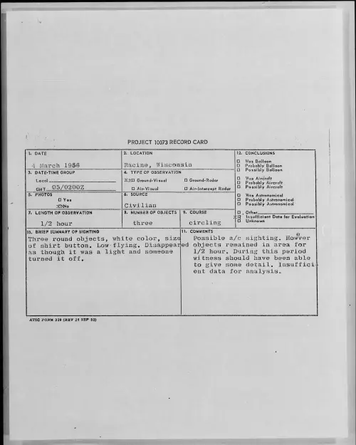 First page of 1956.03 - 7340757 - Racine, Wisconsin