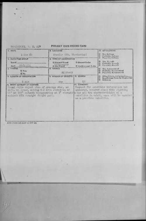 First page of 1960.12 - 8601908 - Keesler AFB, Mississippi