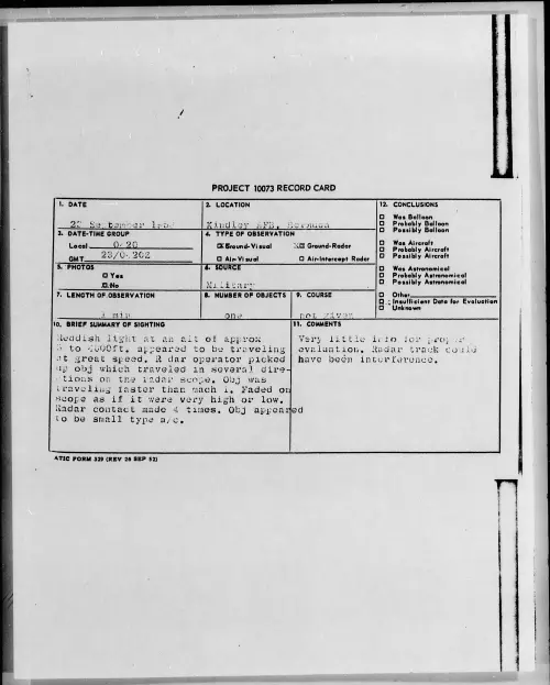 First page of 1958.09 - 7198199 - Kindley AFB, Bermuda