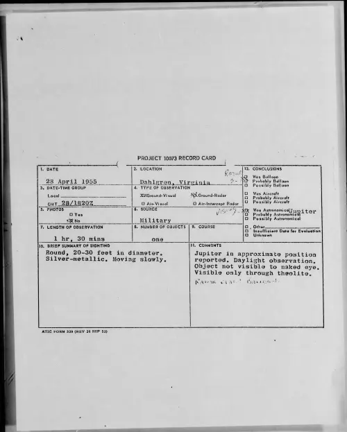 First page of 1955.04 - 6958820 - Dahlgren, Virginia