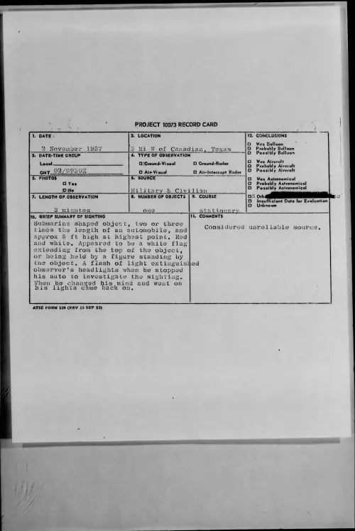 First page of 1957.11 - 7228842 - 3 Mi W of Canadian, Texas