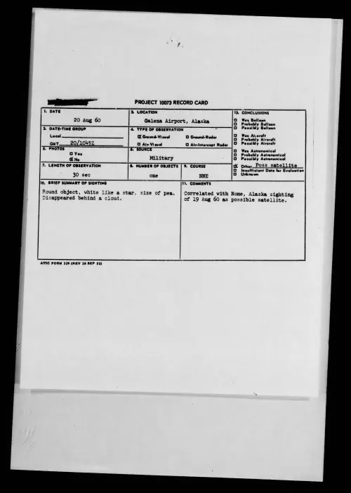 First page of 1960.08 - 7820665 - Galena Airport, Alaska