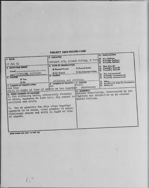 First page of 1955.07 - 6969470 - Stewart AFB, Newark Valley, N York