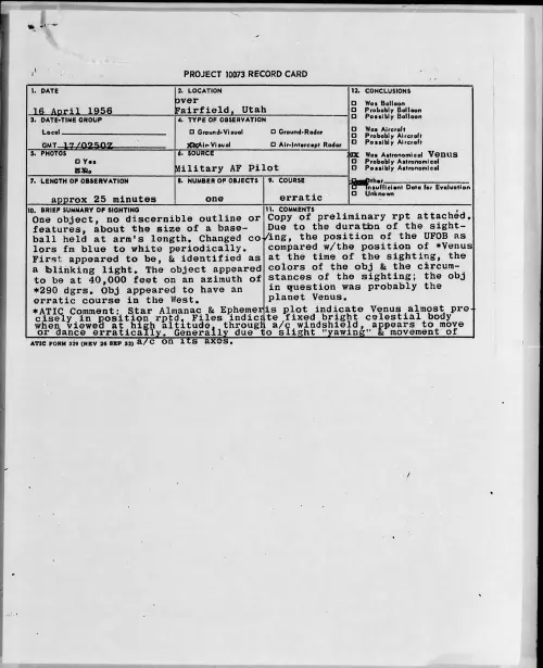 First page of 1956.04 - 6785600 - over Fairfield, Utah