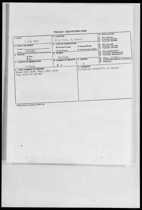 First page of 1954.07 - 8714561 - White Wood, S. Dakota