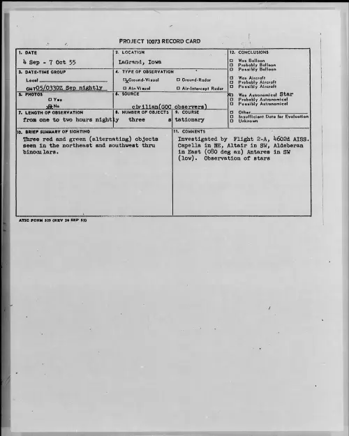 First page of 1955.09 - 7339225 - LaGrand, Iowa