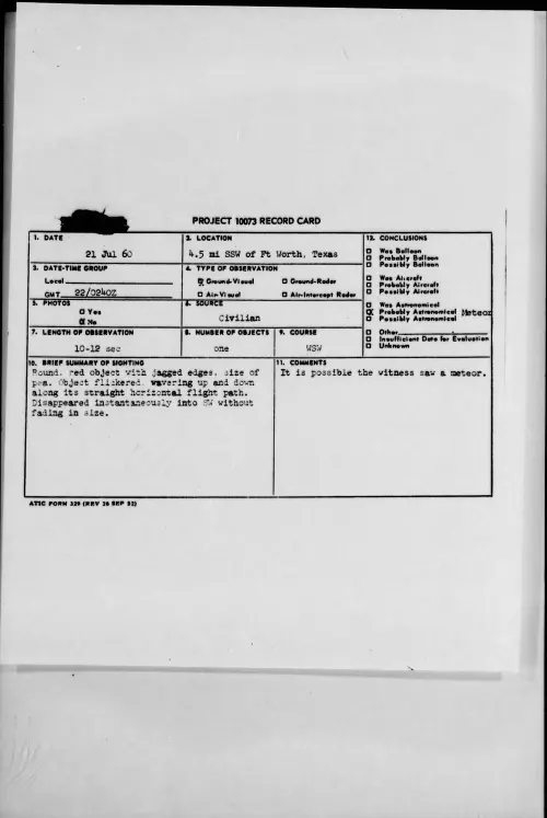 First page of 1960.07 - 7818263 - 4.5 mi SSW of Ft Worth, Texas