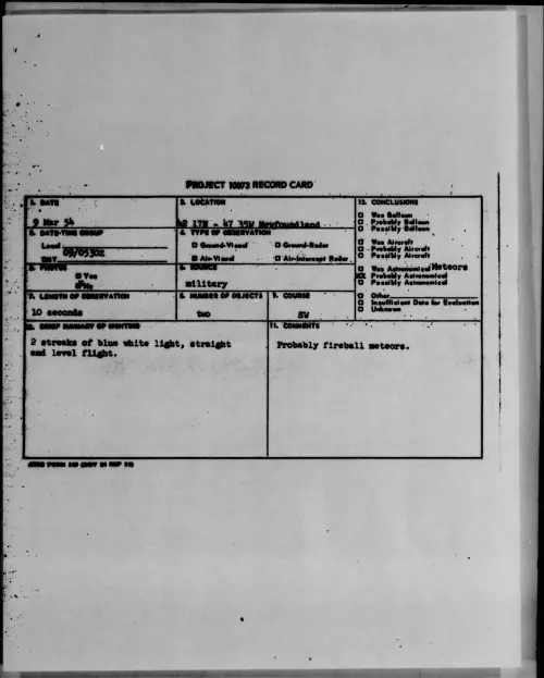 First page of 1954.03 - 6780784 - 42 17 N - 47 35 W Newfoundland