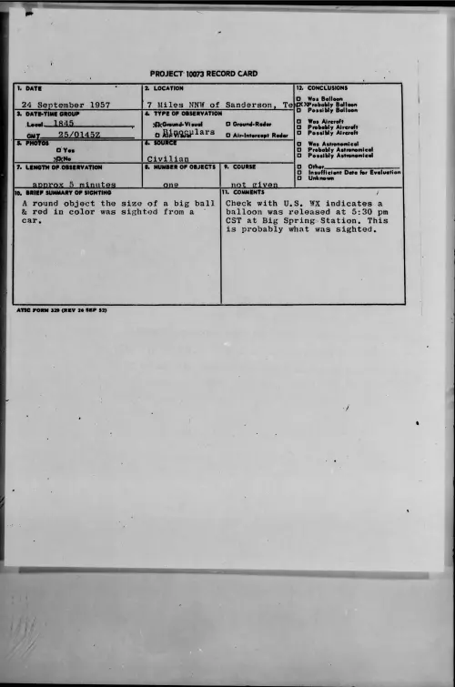 First page of 1957.09 - 6968930 - 7 Miles NNW of Sanderson, Tex