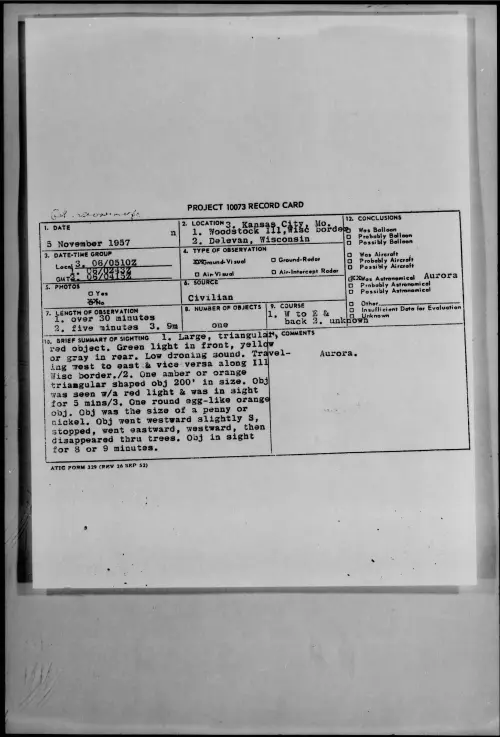 First page of 1957.11 - 7232039 - Woodstock Ill, Wisc border